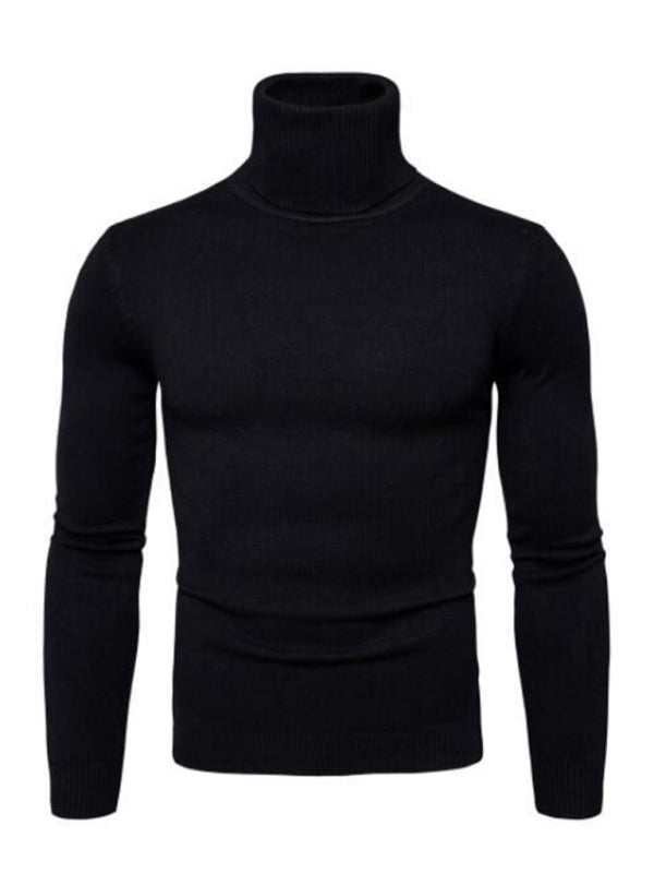 Classic Turtleneck Wool Sweater for Men - Cozy All-Match Knitted Design