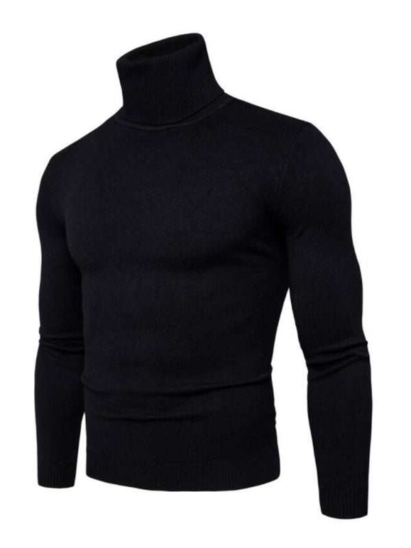 Classic Turtleneck Wool Sweater for Men - Cozy All-Match Knitted Design