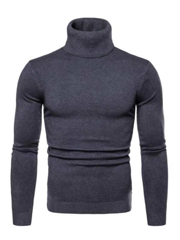 Classic Turtleneck Wool Sweater for Men - Cozy All-Match Knitted Design