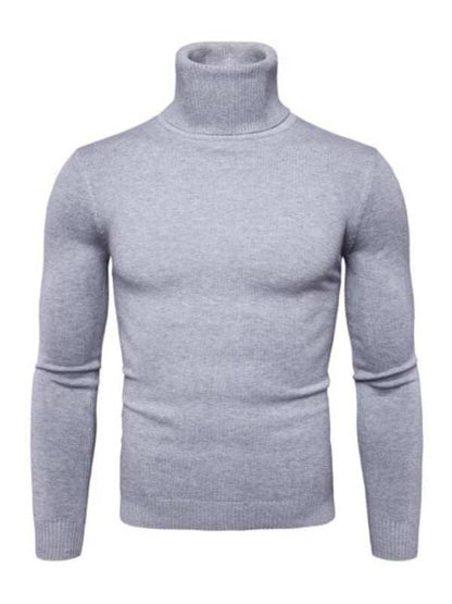 Classic Turtleneck Wool Sweater for Men - Cozy All-Match Knitted Design