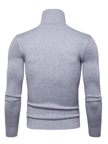 Classic Turtleneck Wool Sweater for Men - Cozy All-Match Knitted Design