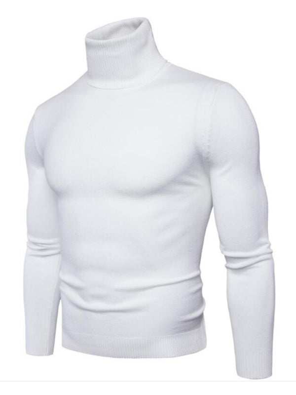 Classic Turtleneck Wool Sweater for Men - Cozy All-Match Knitted Design