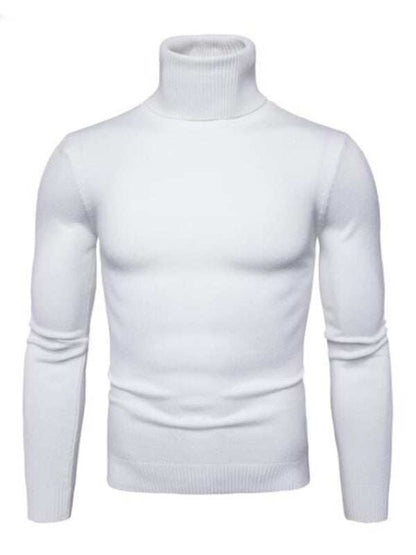 Classic Turtleneck Wool Sweater for Men - Cozy All-Match Knitted Design