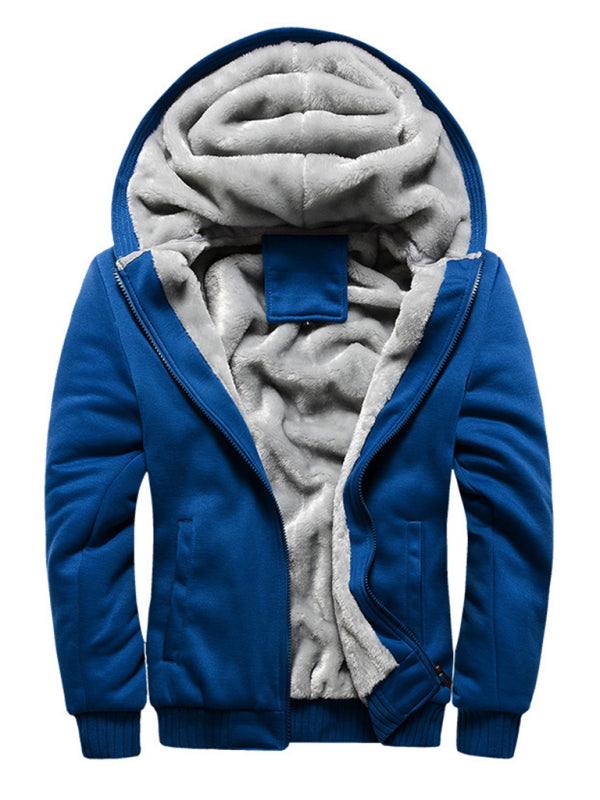 Cozy Comfort: Men's Hooded Fleece Sports Jacket for Ultimate Leisure and Style