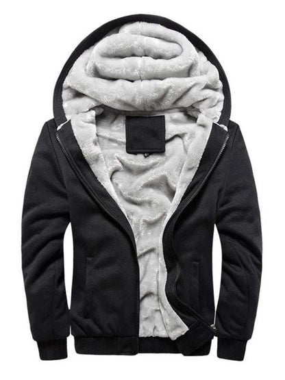 Cozy Comfort: Men's Hooded Fleece Sports Jacket for Ultimate Leisure and Style