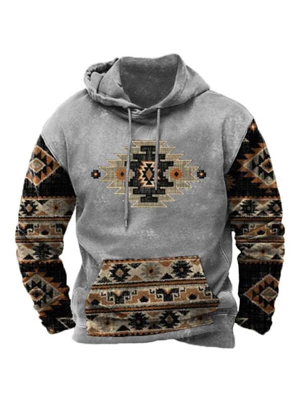 Urban Chic Digital Print Hoodie for Men - Trendy Street Sportswear for Casual Comfort