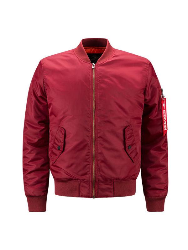 Stylish Unisex Air Force Pilot Jacket with Baseball Collar for All-Season Comfort