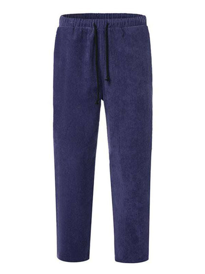 Stylish Men's Cropped Corduroy Pants - Effortless Comfort & Versatile Casual Chic