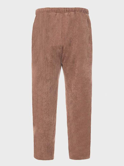 Stylish Men's Cropped Corduroy Pants - Effortless Comfort & Versatile Casual Chic