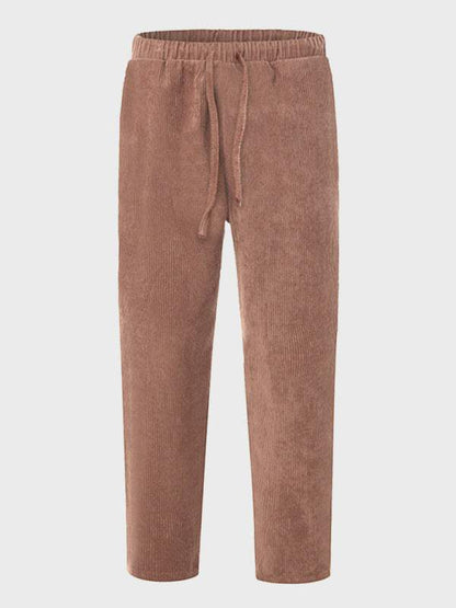 Stylish Men's Cropped Corduroy Pants - Effortless Comfort & Versatile Casual Chic