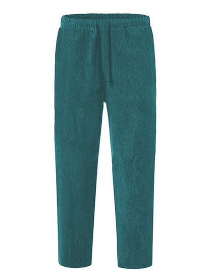 Stylish Men's Cropped Corduroy Pants - Effortless Comfort & Versatile Casual Chic