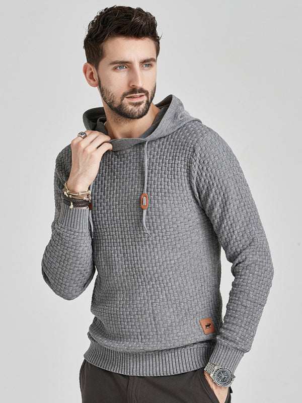 Cozy Hooded Pullover Sweater for Men - Versatile Knitwear for Year-Round Comfort