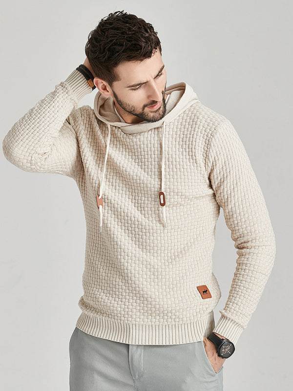 Cozy Hooded Pullover Sweater for Men - Versatile Knitwear for Year-Round Comfort