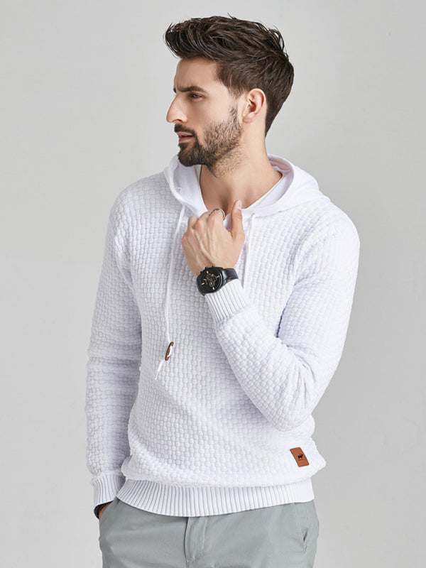 Cozy Hooded Pullover Sweater for Men - Versatile Knitwear for Year-Round Comfort