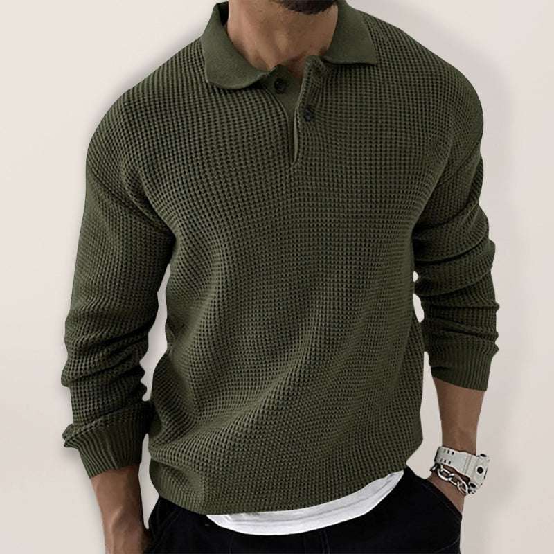 Urban Chic Men's Slim Fit Knitted Lapel Sweater for Effortless Style