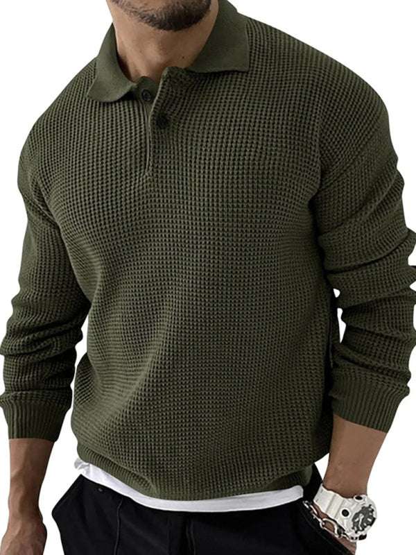 Urban Chic Men's Slim Fit Knitted Lapel Sweater for Effortless Style