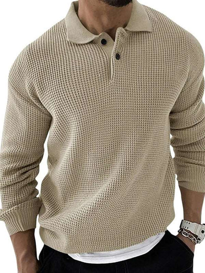 Urban Chic Men's Slim Fit Knitted Lapel Sweater for Effortless Style