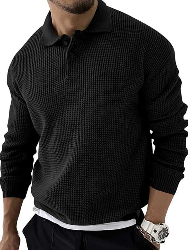 Urban Chic Men's Slim Fit Knitted Lapel Sweater for Effortless Style