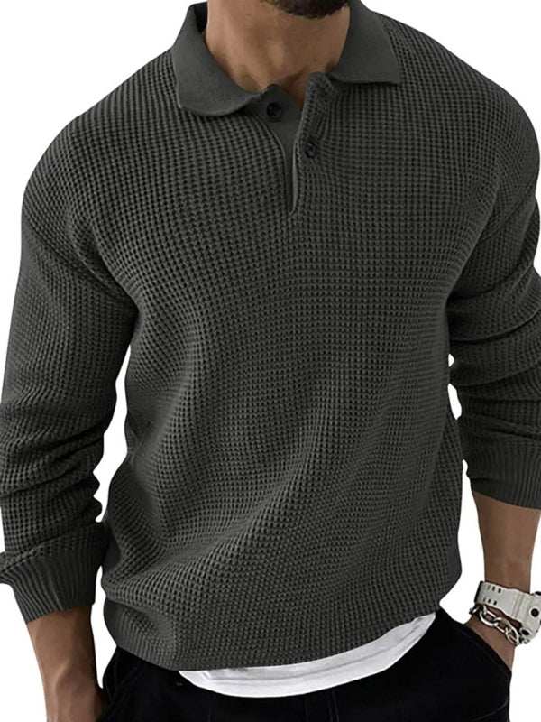 Urban Chic Men's Slim Fit Knitted Lapel Sweater for Effortless Style