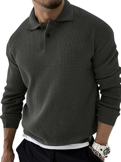 Urban Chic Men's Slim Fit Knitted Lapel Sweater for Effortless Style