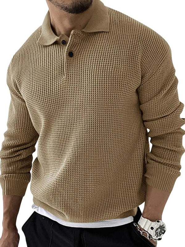 Urban Chic Men's Slim Fit Knitted Lapel Sweater for Effortless Style