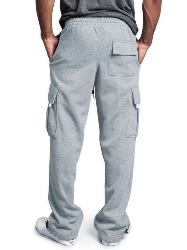 Versatile Men's Comfortable Cargo Pants with Elastic Waist and Multi-Pockets