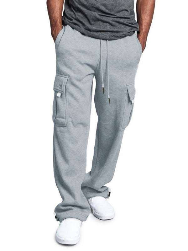 Versatile Men's Comfortable Cargo Pants with Elastic Waist and Multi-Pockets