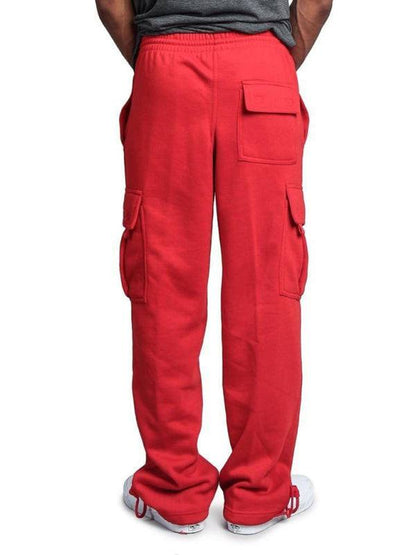 Versatile Men's Comfortable Cargo Pants with Elastic Waist and Multi-Pockets