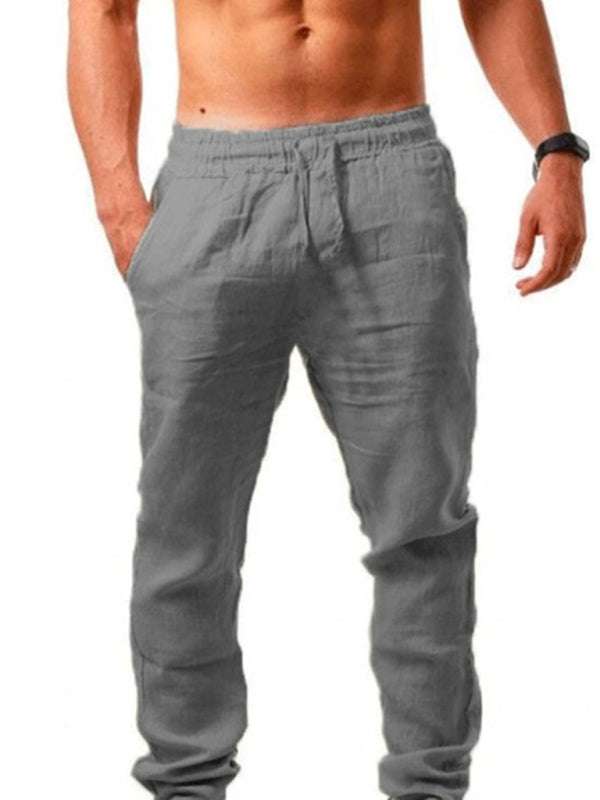 Comfort-Fit Men's Casual Trousers with Elastic Waistband - Perfect for Spring-Summer Adventures!