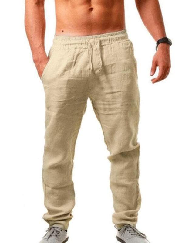 Comfort-Fit Men's Casual Trousers with Elastic Waistband - Perfect for Spring-Summer Adventures!