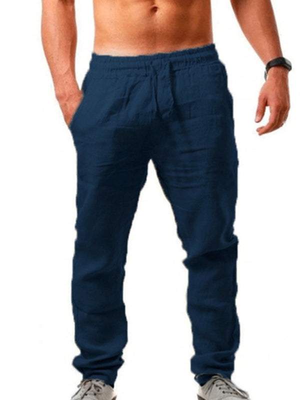 Comfort-Fit Men's Casual Trousers with Elastic Waistband - Perfect for Spring-Summer Adventures!