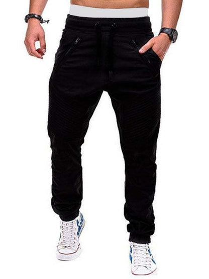 Stylish Men's Zipped Contrast Casual Trousers for Effortless Style and Comfort