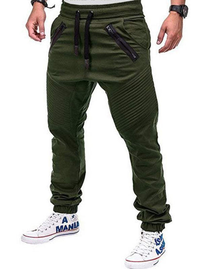 Stylish Men's Zipped Contrast Casual Trousers for Effortless Style and Comfort