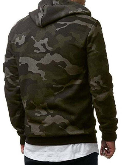 Stylish Men's Camouflage Long Sleeve Hoodie with Convenient Pockets