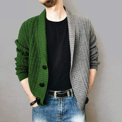 Vibrant Men's Color Block Casual Knit Cardigan - Effortless Style for Every Occasion