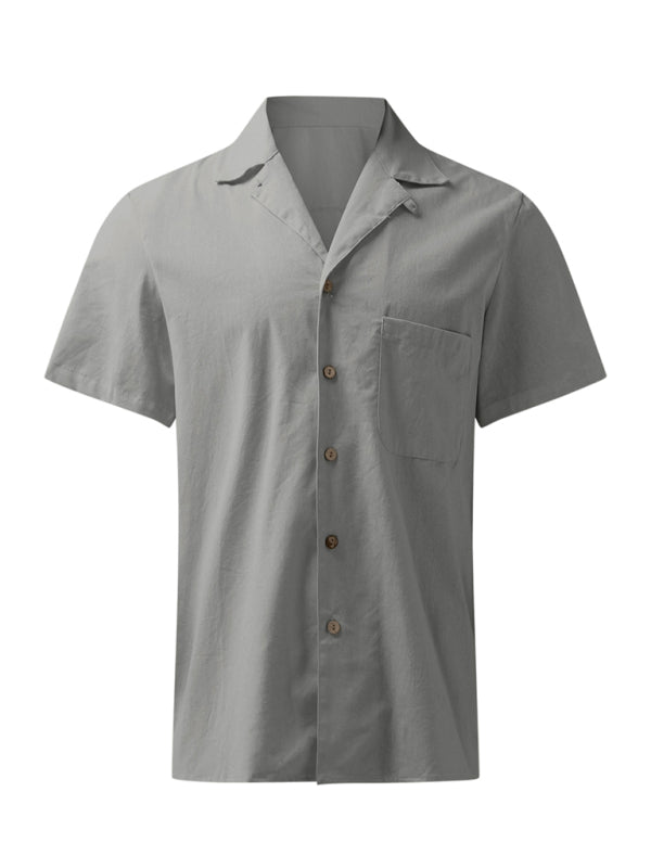 Casual Linen Lapel Shirt for Men