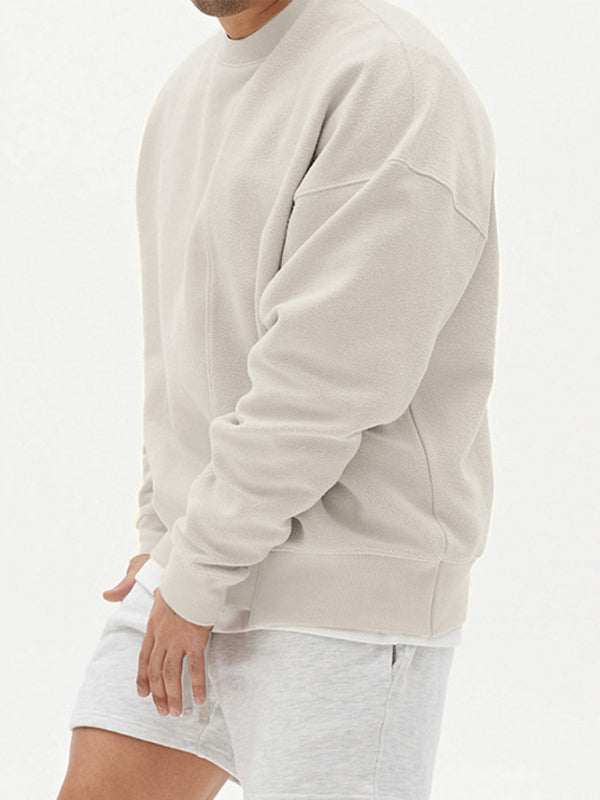 Stylish Men's Color-Block Knit Crew Neck Sweatshirt for Effortless Casual Charm