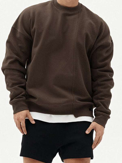 Stylish Men's Color-Block Knit Crew Neck Sweatshirt for Effortless Casual Charm