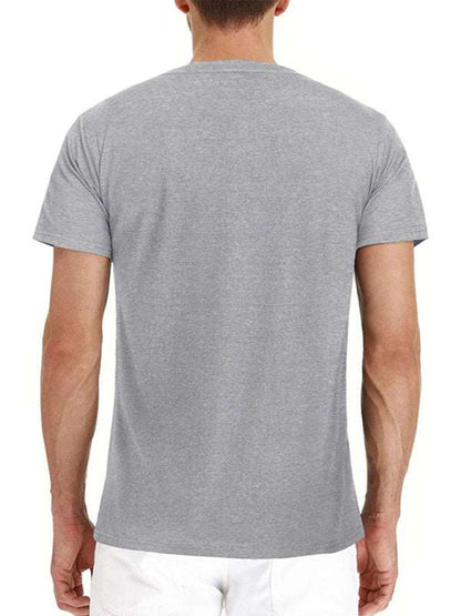 Versatile Men's Cotton V-Neck Henley T-Shirt for Ultimate Comfort