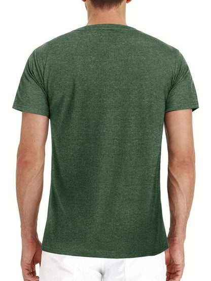 Versatile Men's Cotton V-Neck Henley T-Shirt for Ultimate Comfort