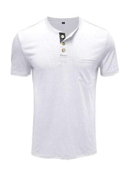 Versatile Men's Cotton V-Neck Henley T-Shirt for Ultimate Comfort