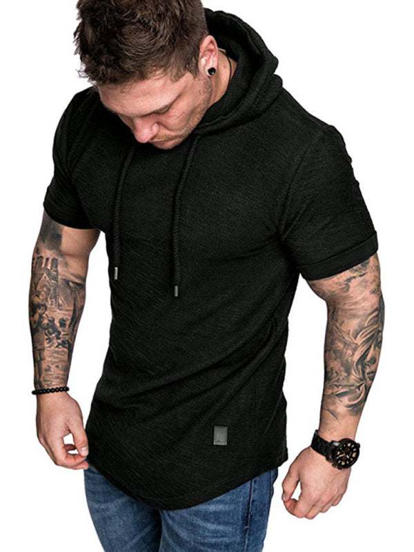 Men's Casual Hooded Short-Sleeve Sports T-Shirt - Lightweight & Comfortable Activewear