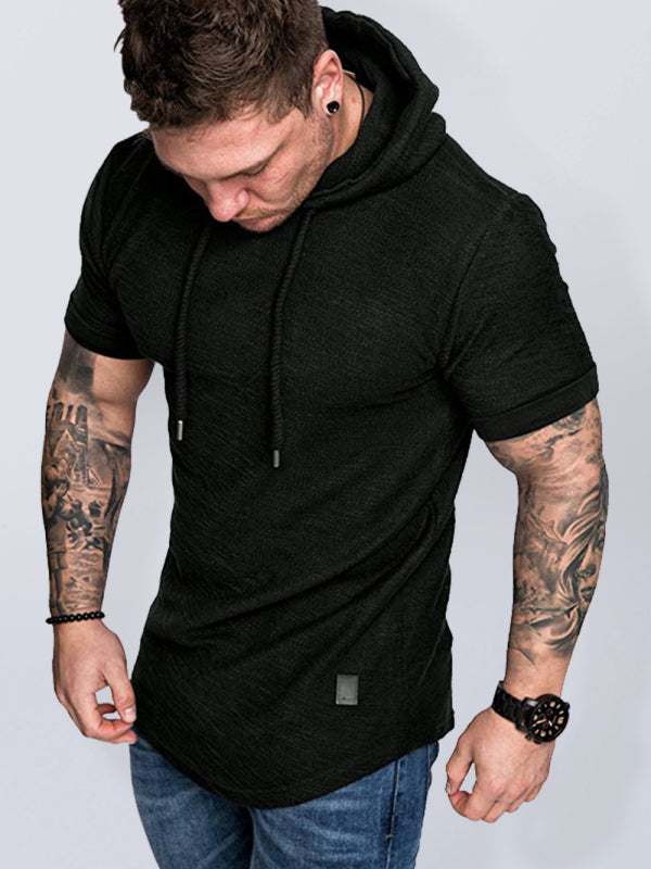 Men's Casual Hooded Short-Sleeve Sports T-Shirt - Lightweight & Comfortable Activewear