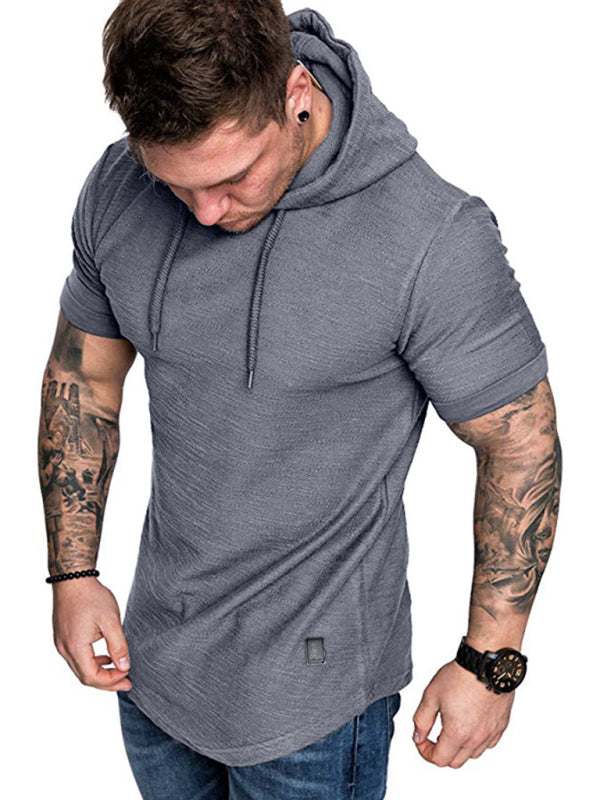 Men's Casual Hooded Short-Sleeve Sports T-Shirt - Lightweight & Comfortable Activewear