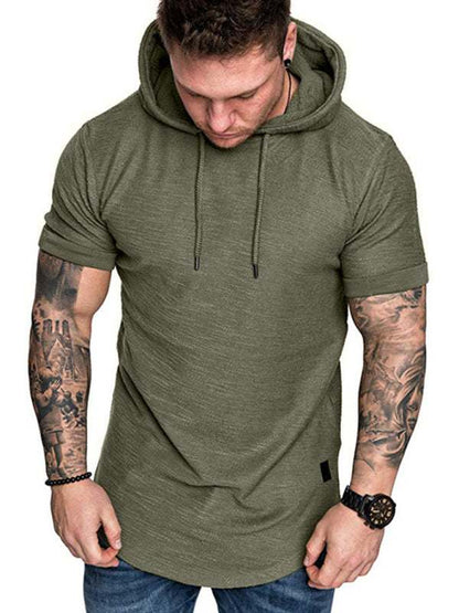 Men's Casual Hooded Short-Sleeve Sports T-Shirt - Lightweight & Comfortable Activewear