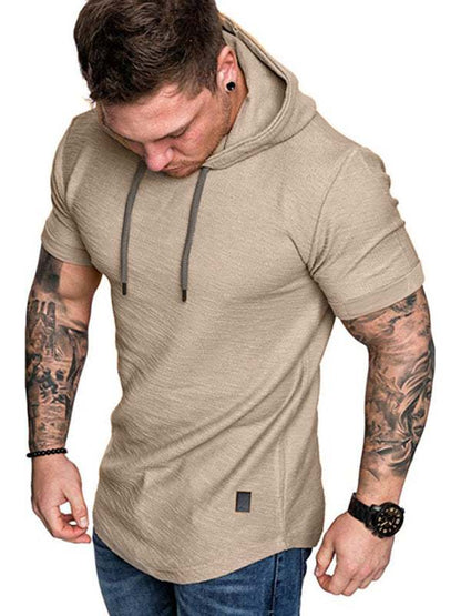 Men's Casual Hooded Short-Sleeve Sports T-Shirt - Lightweight & Comfortable Activewear