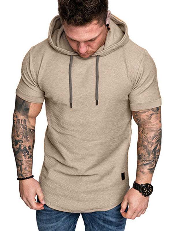 Men's Casual Hooded Short-Sleeve Sports T-Shirt - Lightweight & Comfortable Activewear