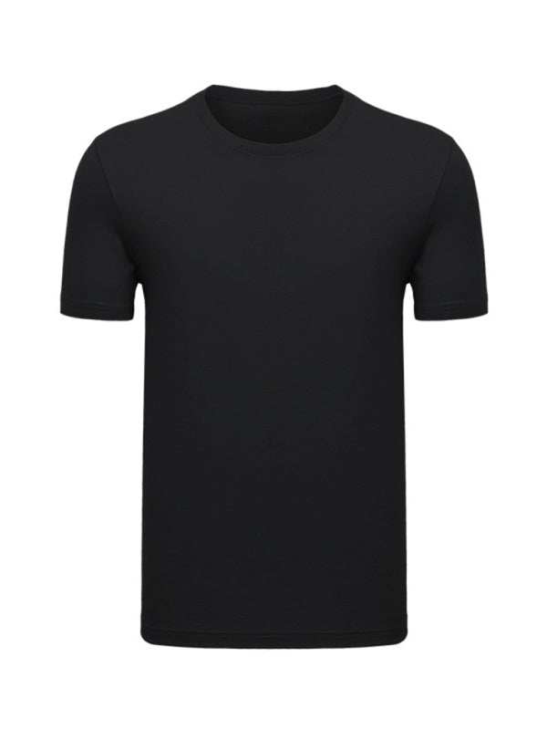 Casual Comfort: Men's Pure Cotton Loose-Fit Short Sleeve Tee in Classic Solid Colors