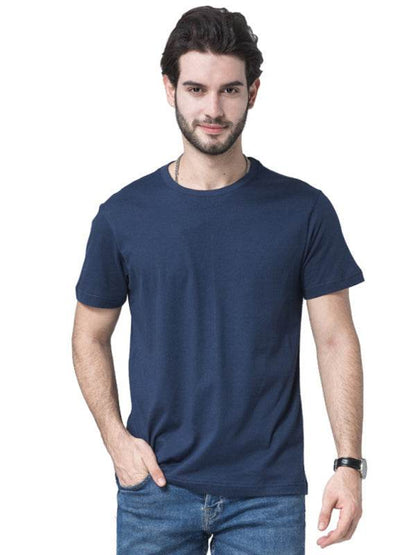 Casual Comfort: Men's Pure Cotton Loose-Fit Short Sleeve Tee in Classic Solid Colors