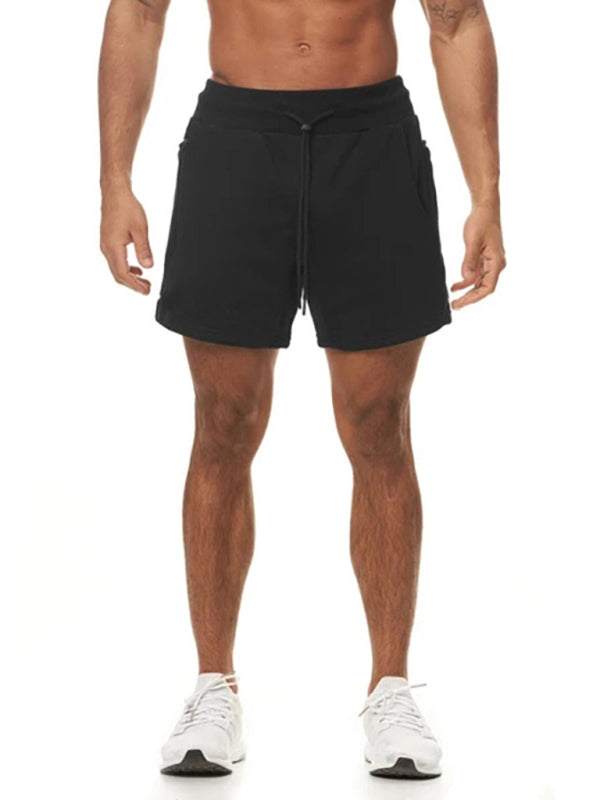 Ultimate Comfort Men's Multi-Pocket Sports Gym Shorts with Hanging Towel for Stylish Running and Training